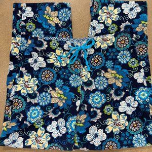 VERA BRADLEY blue MOD FLORAL Pajama Pants XS/S Pinwale Corduroy Lounge